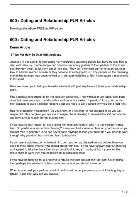 articles on dating and relationships
